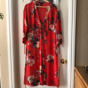 Red Floral Kimono